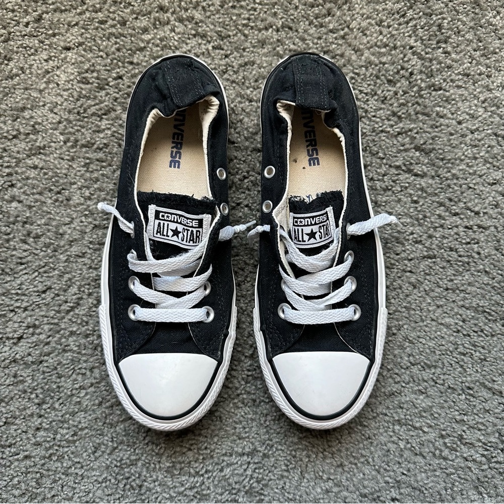 Black and White Low-top Slip-on Converse All-Star Sneakers
